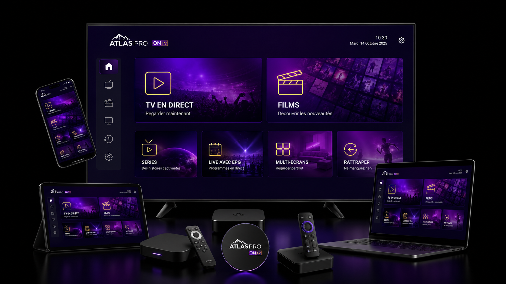 Atlas Pro ONTV sur TV, mobile et ordinateur
